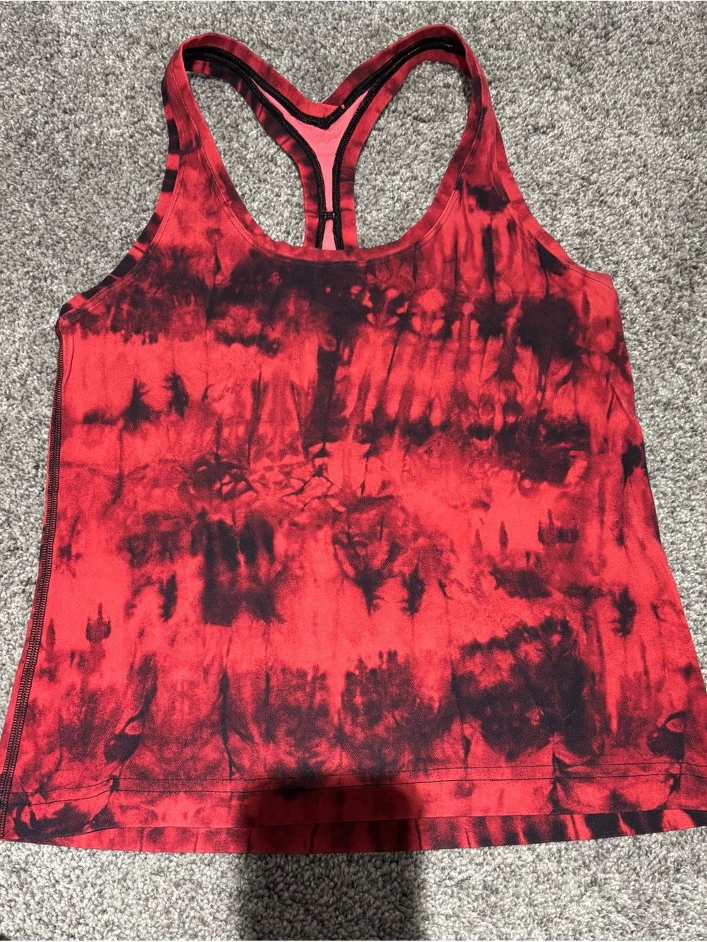 Lululemon Red and Black Racerback Tank Top